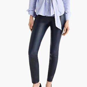 NWT J. Crew Collection Leather Leggings in GREEN skinny Pants , Size 6